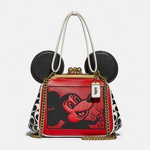 NWT COACH MICKY KEITH HARING SIG KISSLOCK;B4 ELECTRIC RED